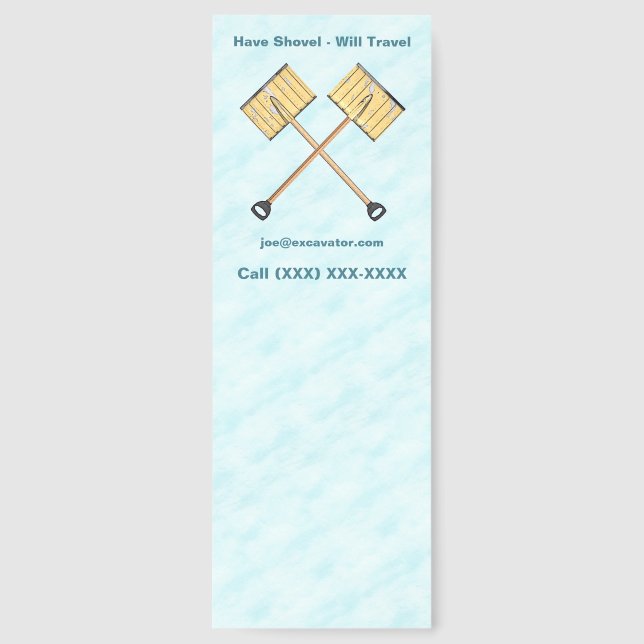 Snow Shoveling Business Bookmarks (Front)