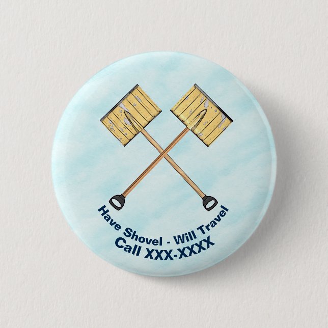 Snow Shoveling Business Button (Front)