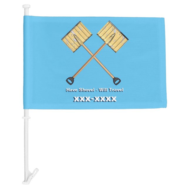 Snow Shoveling Business Car Flag (Front)