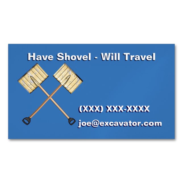 Snow Shoveling Business Card Magnet (Front)