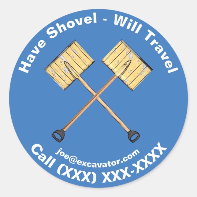 Snow Shoveling Business Classic Round Sticker (Front)