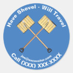 Snow Shoveling Business Classic Round Sticker
