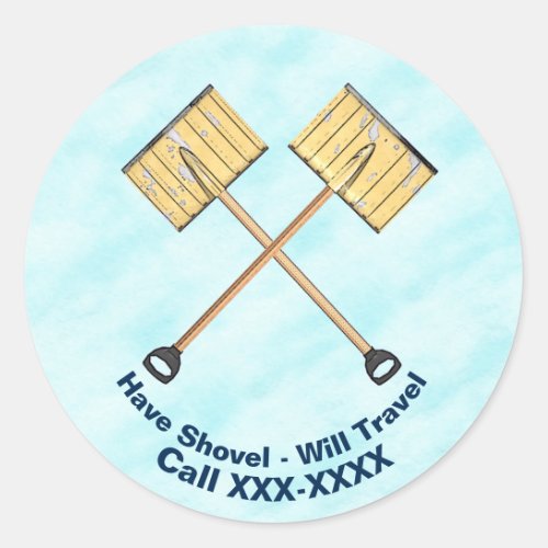 Snow Shoveling Business Classic Round Sticker