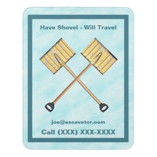 Snow Shoveling Business Door Sign