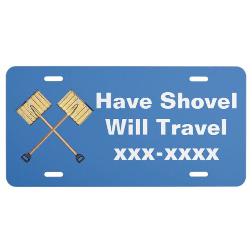 Snow Shoveling Business License Plate
