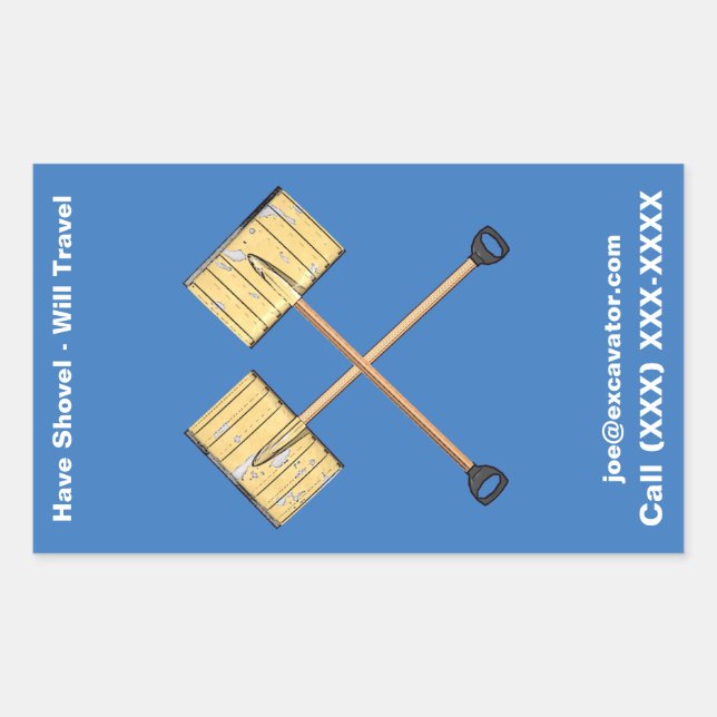 Snow Shoveling Business Rectangular Sticker (Front)