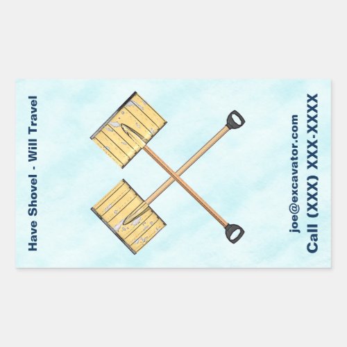 Snow Shoveling Business Rectangular Sticker