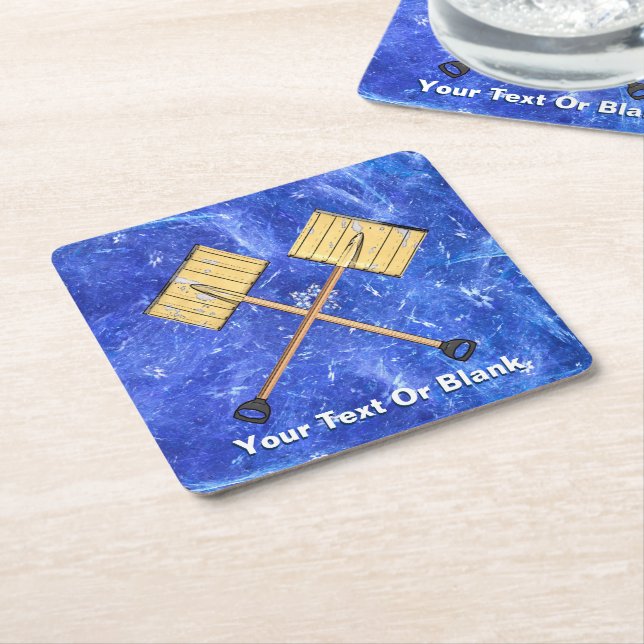 Snow Shoveling Business Square Paper Coaster (Angled)