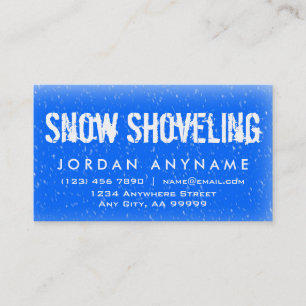 Snow Shoveling Falling Snow Business Card