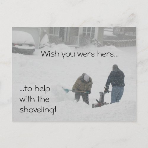 Snow Shoveling postcard
