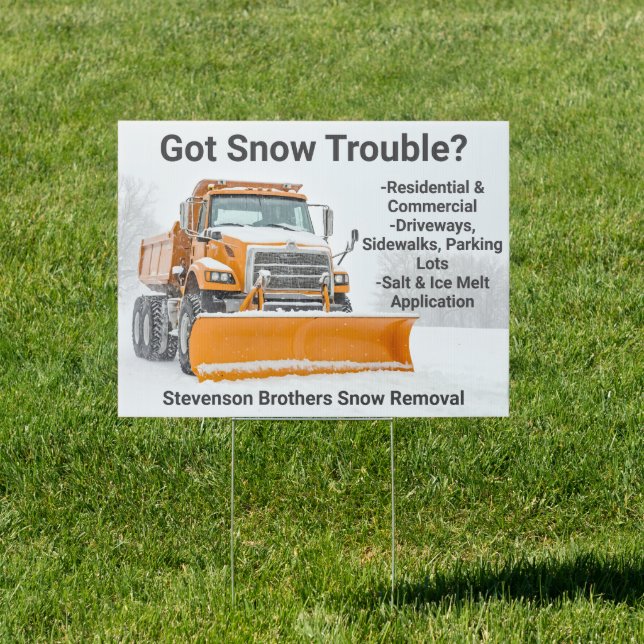 Snow Shoveling Removal Company Marketing Yard Sign (Insitu)