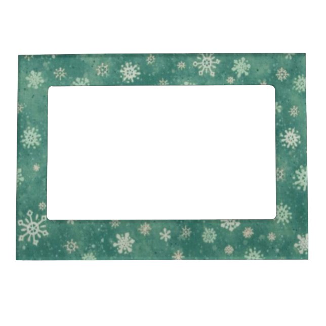 Snow Show Green 2 Magnetic Photo Frame (Front)