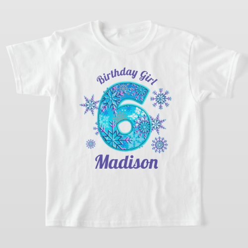 Snow Sixth Birthday frozen  Shirt