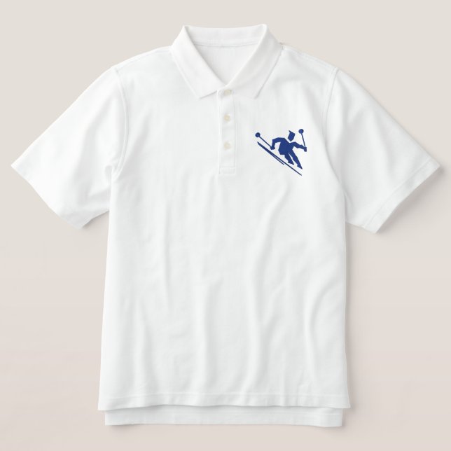 SNOW SKI 5 EMBROIDERED POLO SHIRT (Design Front)