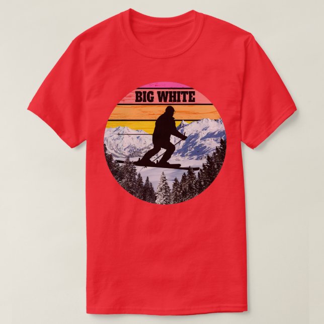 Snow Ski Big White Skiing Fields Canada T-Shirt (Design Front)