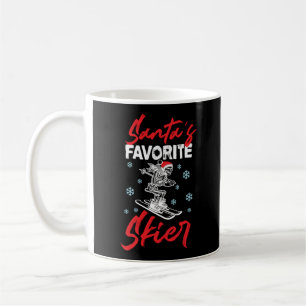 Snow Ski Christmas Santa's Favorite Skier Coffee Mug