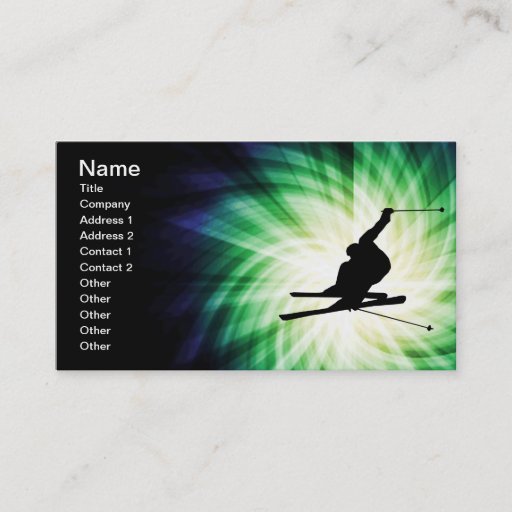 Customizable Snow Ski Gift Business Card