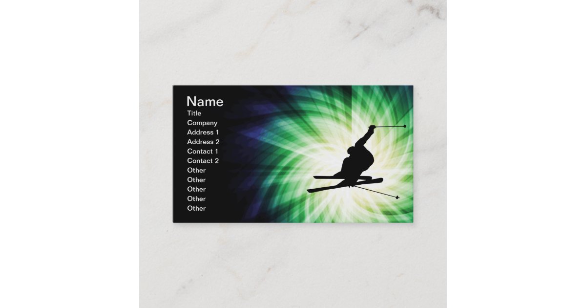 Snow Ski Gift Business Card Zazzle