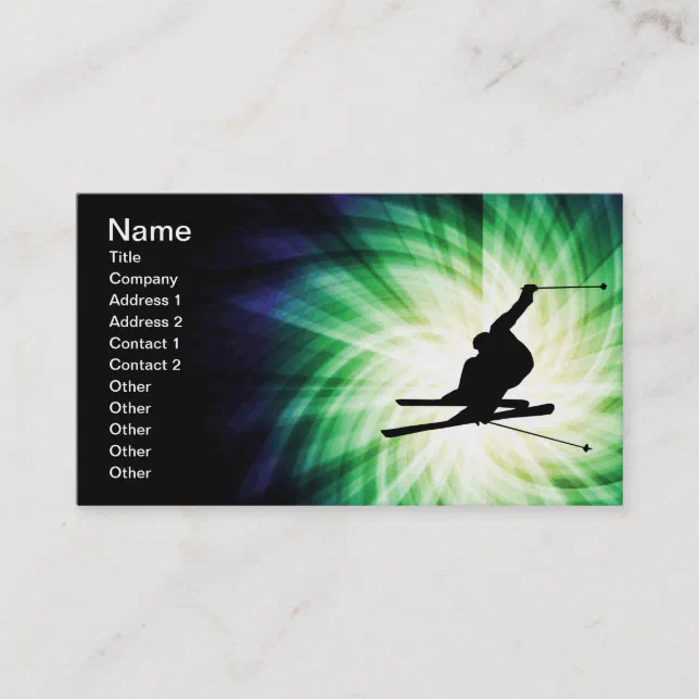 Snow Ski Gift Business Card Zazzle