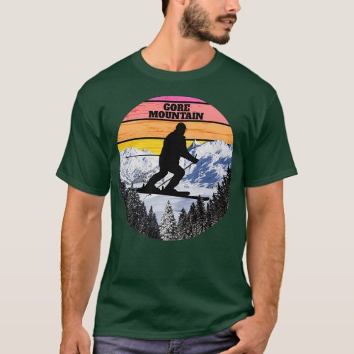 Snow Ski Gore Mountain Skiing Fields New York Amer T_Shirt