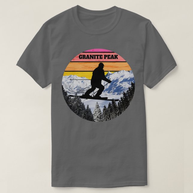 Snow Ski Granite Peak Skiing Fields Wisconsin Amer T-Shirt (Design Front)
