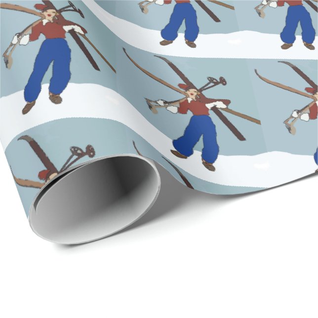 Snow Ski Mountains Wrapping Paper (Roll Corner)