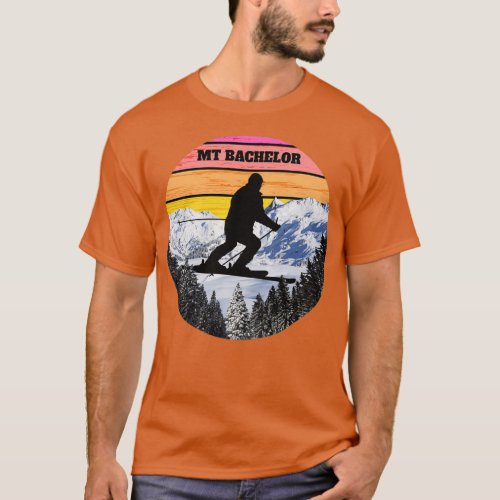 Snow Ski Mt Bachelor Skiing Fields Oregon America T_Shirt