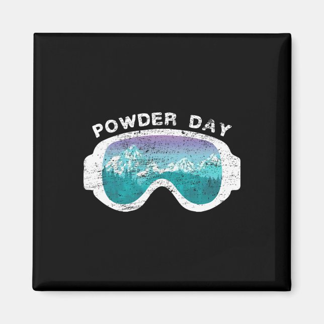 Snow Ski Powder Day Snowboarding Mountain Sport  Magnet (Front)