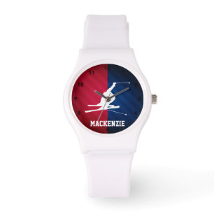 Snow Ski; Red, White, and Blue Watch