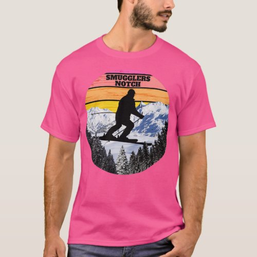 Snow Ski Smugglers Notch Skiing Fields Vermont Ame T_Shirt