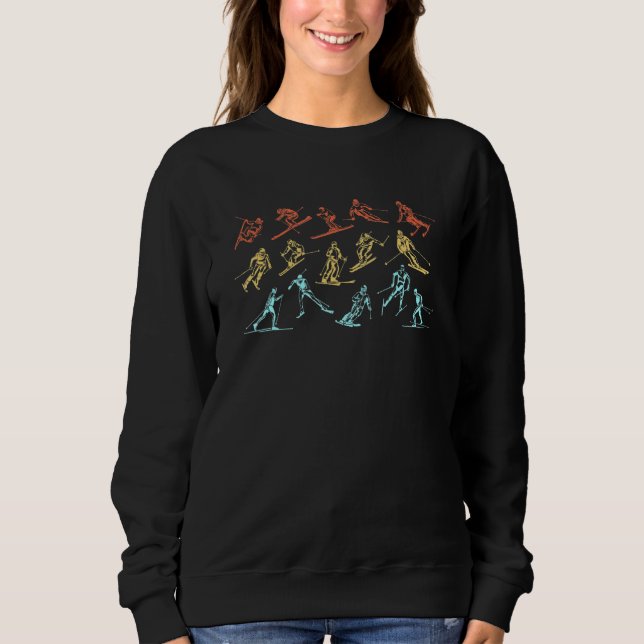 Snow Skier and Winter Sports and retro snow skiing Sweatshirt (Front)