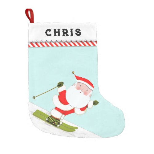 Snow Skier Holiday Gift Small Christmas Stocking