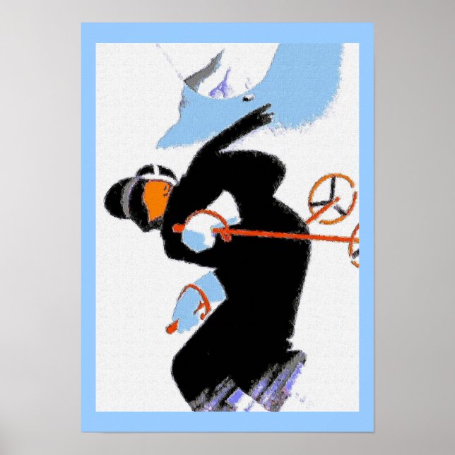 Snow Skier Mountains Poster (Front)
