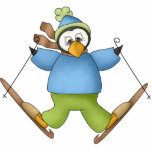 Snow Skier Penguin Ornament<br><div class="desc">An adorable penguin dressed in a blue sweater and bright green snowpants tries his hand at snow skiing on a cute Snow Skier Penguin ornament!</div>