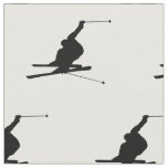 Snow Skier Silhouette Fabric
