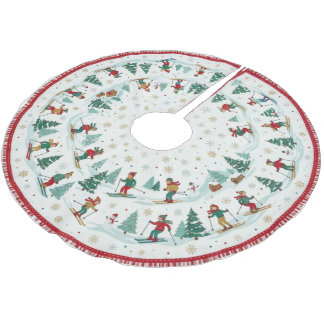 Snow Skiers Brushed Polyester Tree Skirt