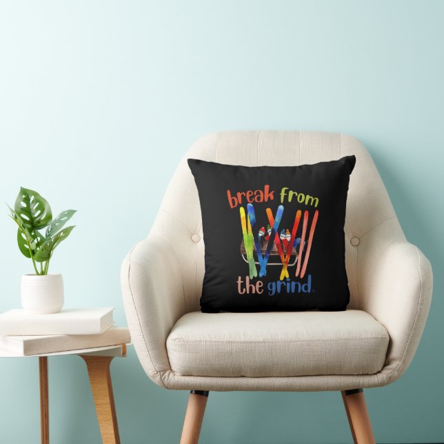 Snow Skiers Pillow (Chair)