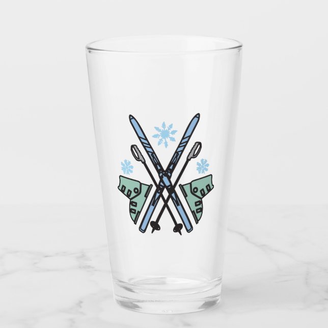 Snow Skiing Glass (Front)