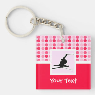 Snow Skiing Keychain