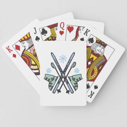 Snow Skiing Poker Cards