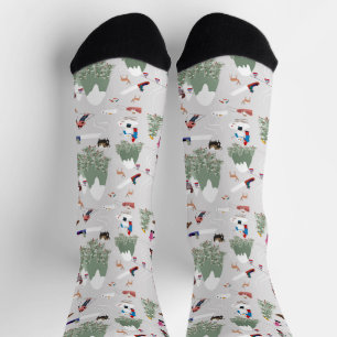 Snow Skiing Ski Slopes Landscape Socks