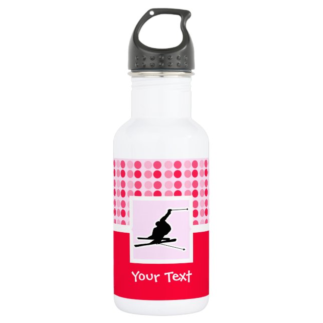 Snow Skiing Water Bottle (Front)