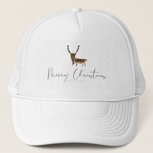 snow SlipperyJoe Merry Christmas reindeer red_nose Trucker Hat