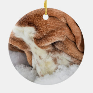 Snow Smells Wonderful Basset Hound Ornament
