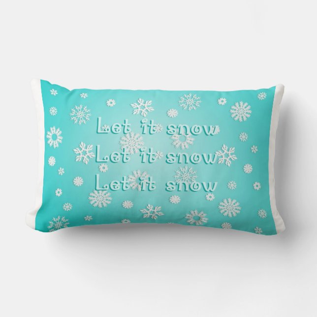 Snow, Snow, Snow Lumbar Pillow (Front)