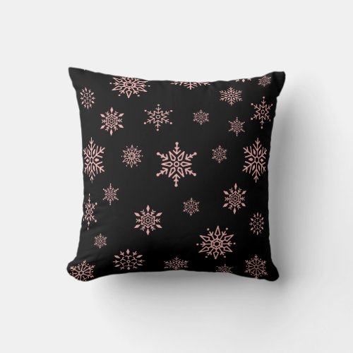 Snow Snowflakes Winter Pink Crystal Gift Adult Clo Throw Pillow