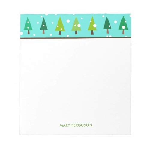 Snow Sprinkles on Pine Trees Holiday Notepad