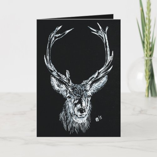 Snow Stag Holiday Card