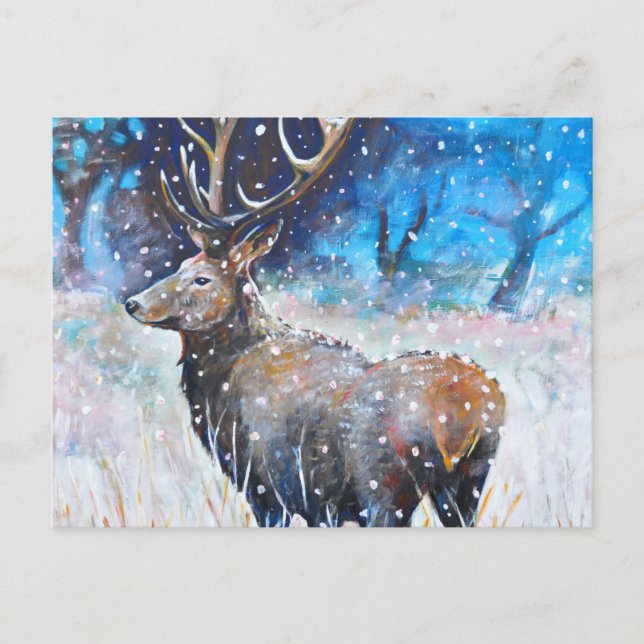 Snow Stag Postcard (Front)