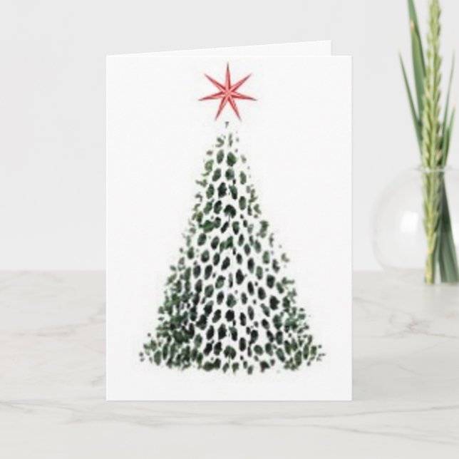 Snow Star Tree Greeting Card (Front)